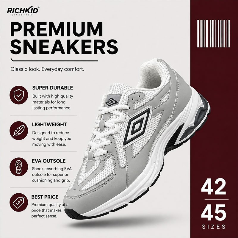 Umbro White Sports Shoes - Image 3