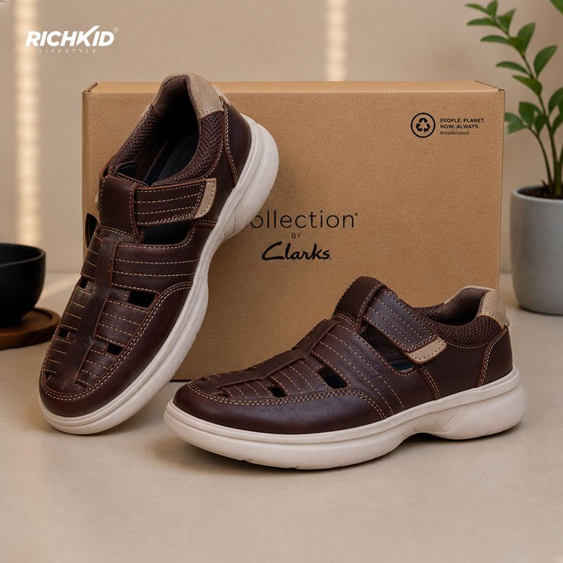Clark Cycle Shoes Dark Brown with Off-White Sole - Image 2