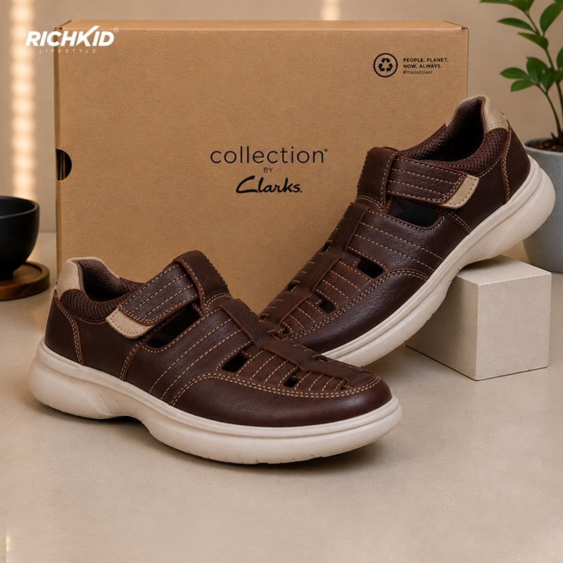 Clark Cycle Shoes Dark Brown with Off-White Sole - Image 3