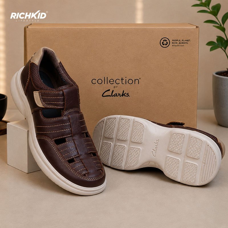 Clark Cycle Shoes Dark Brown with Off-White Sole - Image 4