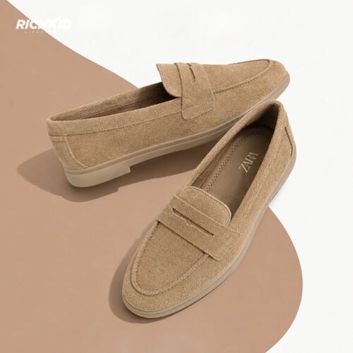 Zara Suede Slip-On Leather Loafer