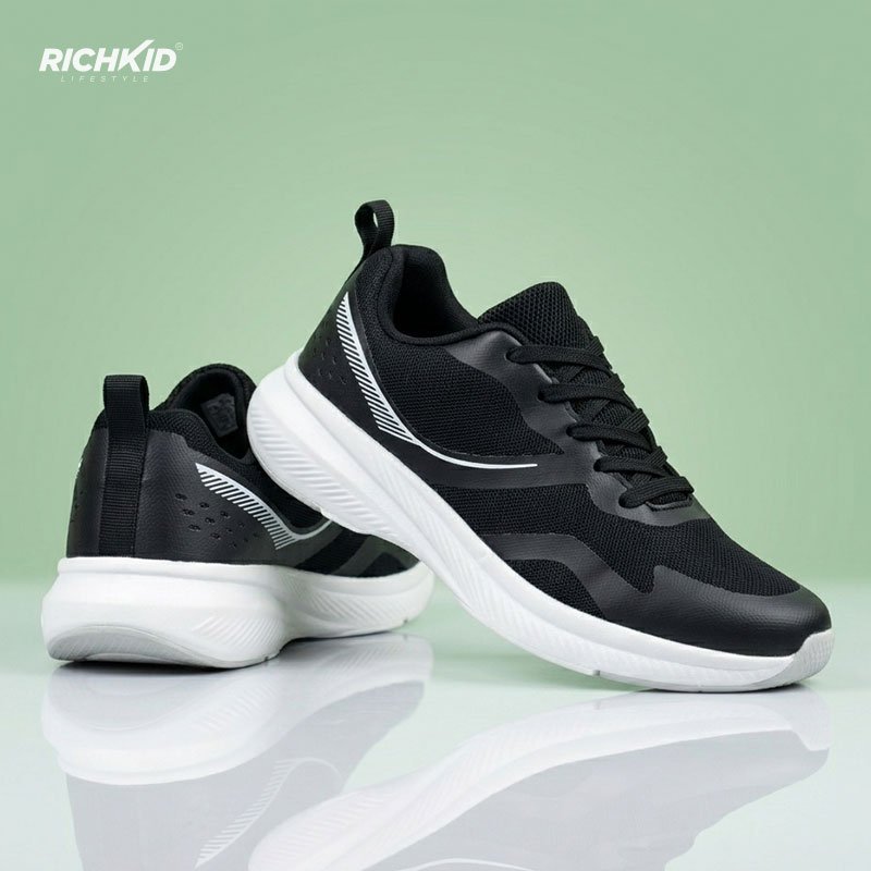 Black White Motion Sports Shoes - Image 4