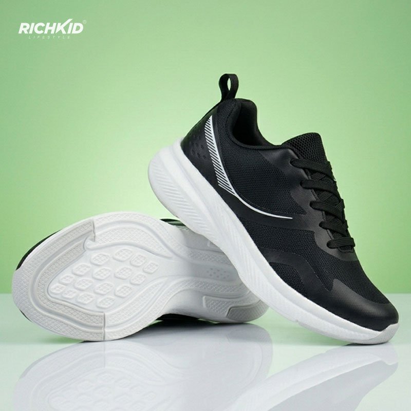 Black White Motion Sports Shoes - Image 3