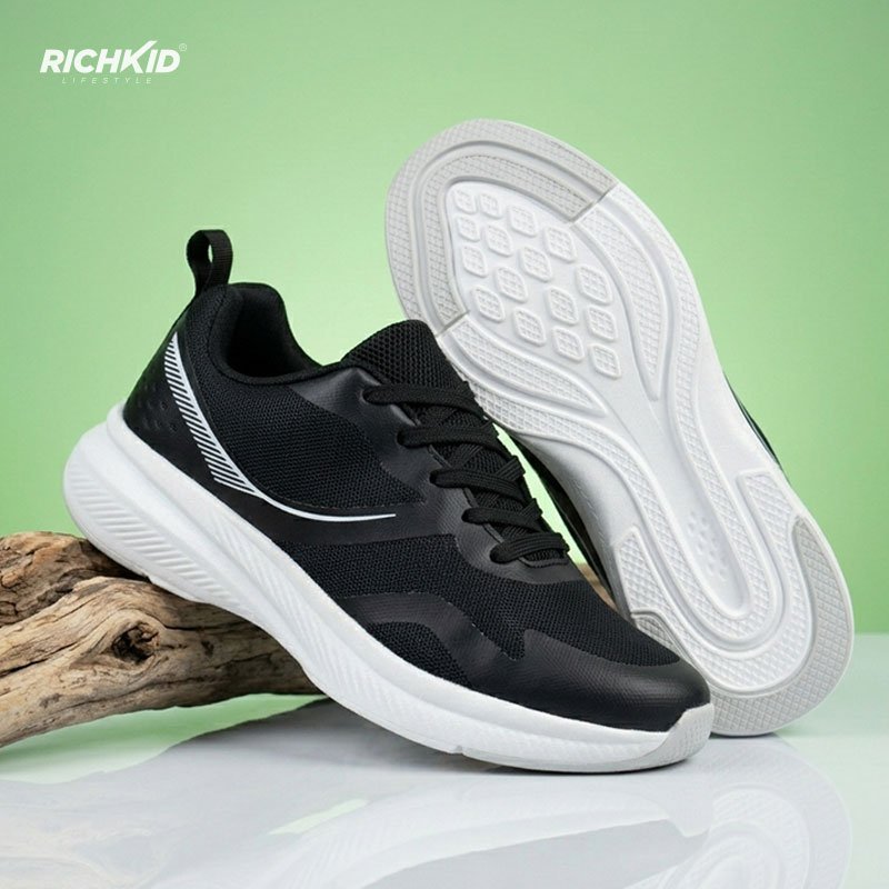Black White Motion Sports Shoes - Image 2