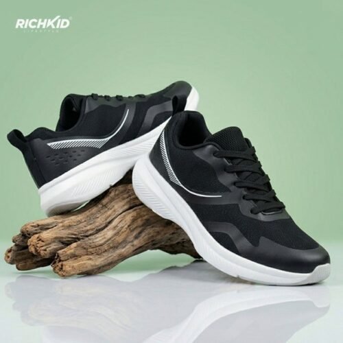 Black White Motion Sports Shoes