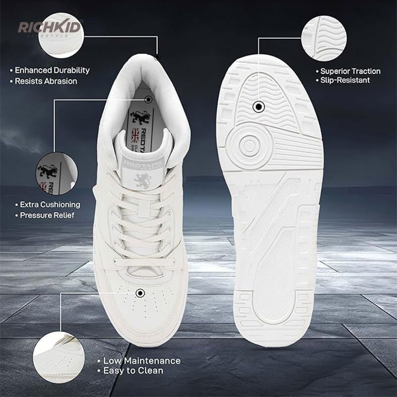 White HighNeck Sneakers - Image 5