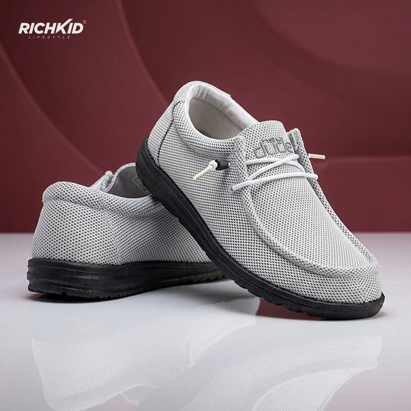 Black White Stone Hey Dude canvas shoes - Image 3