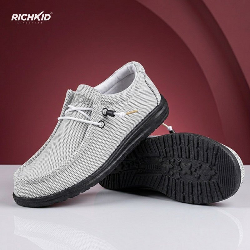 Black White Stone Hey Dude canvas shoes - Image 4