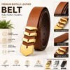 Aguyan Premium Buffalo Leather Belt-Brown