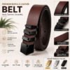 Aguyan Premium Buffalo Leather Belt-Chocolate