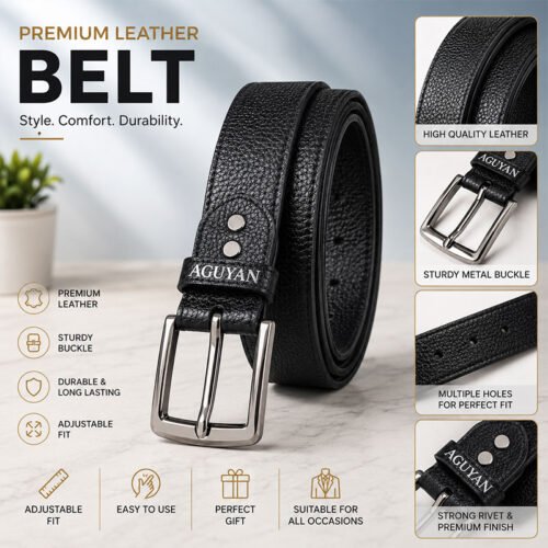 Aguyan Basic Belt Silver Black