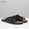 Leather Criss-Cross Sandal Black - Image 5