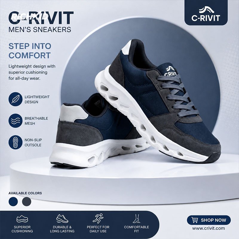 CRIVIT Light Sports Shoes Navy White - Image 4