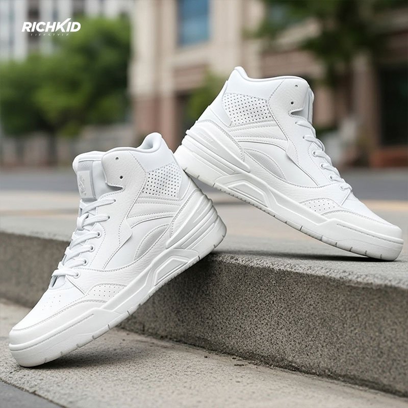 White HighNeck Sneakers - Image 3