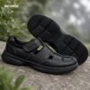Clarks Genuine Leather Cycle Shoes Textured Black - Image 7