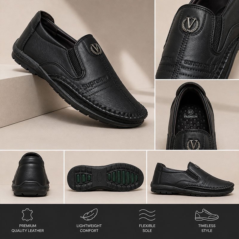 Casual slip-on loafer Black - Image 4