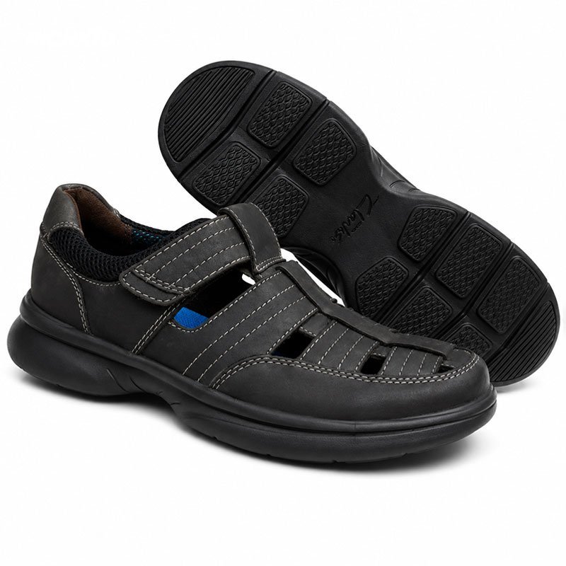 Clarks Genuine Leather Cycle Shoes Plain Black - Image 4