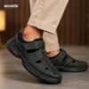 Clarks Genuine Leather Cycle Shoes Plain Black - Image 6