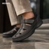 Clarks Genuine Leather Cycle Shoes Plain Black - Image 8