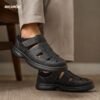 Clarks Genuine Leather Cycle Shoes Plain Black - Image 7