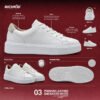 Clarks Classic Leather Sneakers White with Suede Texture - Image 3