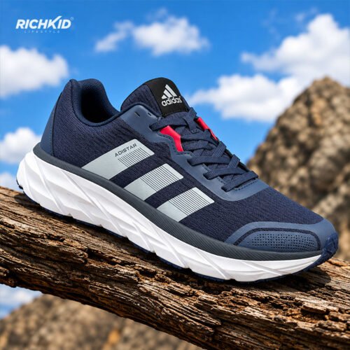 Adidas running shoe blue and white