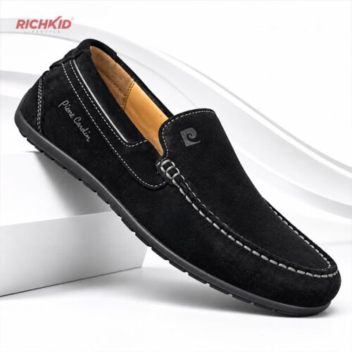 PC Suede Leather Loafer Black