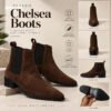 Zara Suede Chelsea ankle boot Dark Brown