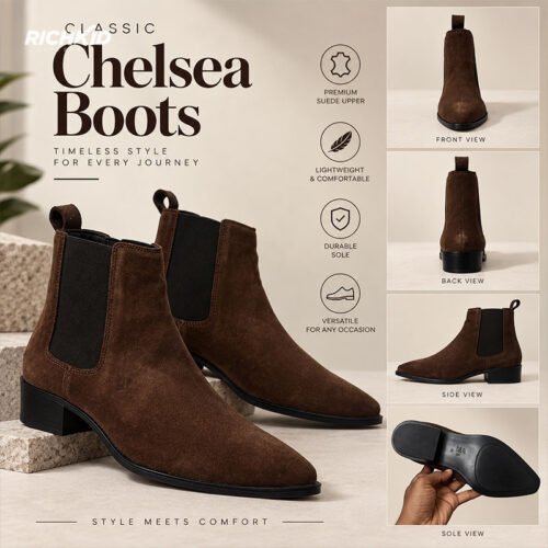 Zara Suede Chelsea ankle boot Dark Brown