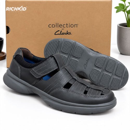 Clarks Cycle Shoes Plain Grey Black