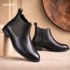 Leather Zipper boot Black