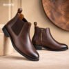Leather Zipper boot Chocolate