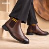 Premium Leather Brogue Chelsea Boot - Image 4