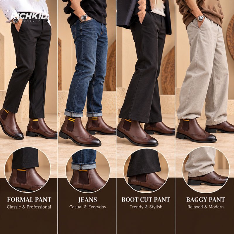 Premium Leather Brogue Chelsea Boot - Image 5