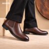 Leather Chelsea boot Chocolate - Image 3