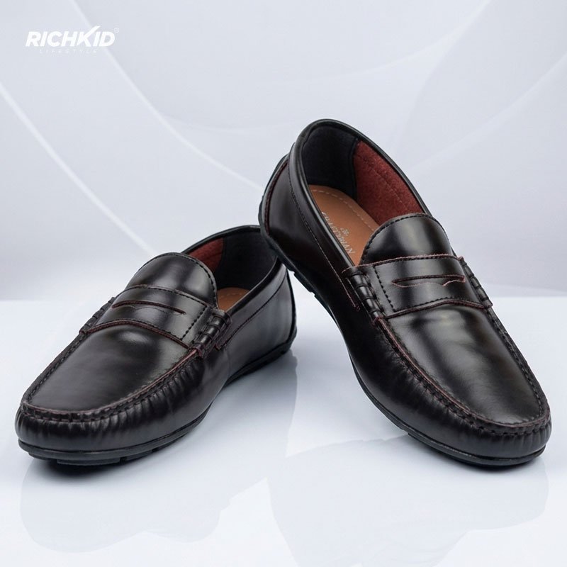 Premium Pattern Leather Penny Loafer Chocolate - Image 2