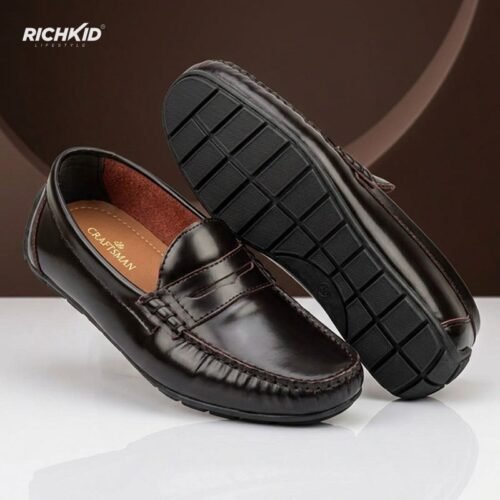 Premium Pattern Leather Penny Loafer Chocolate