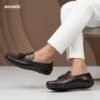 Premium Pattern Leather Tassel Loafer Chocolate - Image 5