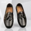 Premium Pattern Leather Tassel Loafer Black - Image 3