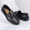 Premium Pattern Leather Tassel Loafer Black - Image 2